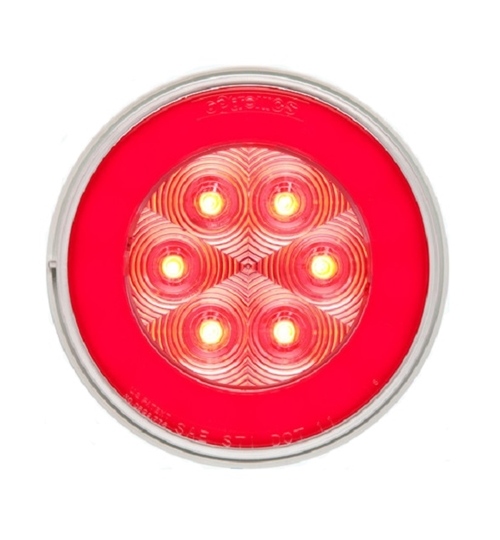 Optronics STL-101RCB GLOlight 4 Inch Round Red LED Stop/Turn/Tail Light - Clear Lens - 21 Diode